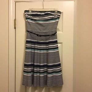 Strapless Striped White House Black Market Dress
